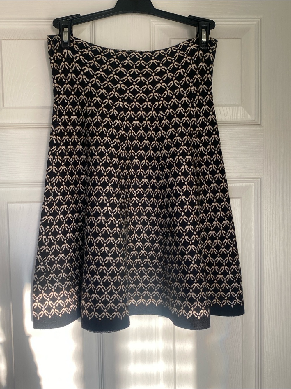Black & Cream Patterned Circle Skirt